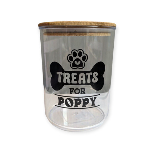 Personalised pet treat jar add - treat,