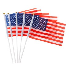 5 Pcs Mini American US USA National Flags Hand Waving Small for Banner Poles