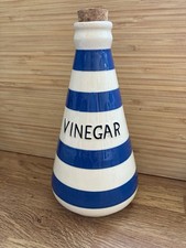 Vintage 60s Chef Ware Cornish Ironstone Blue White Vinegar Bottle Staffordshire