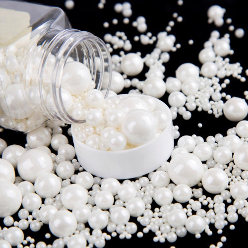 Cake sprinkles white pearl - sprinkles,