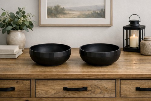 Matt black basalt decorative - black,