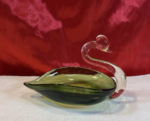 Handmade art glass swan - handmade,