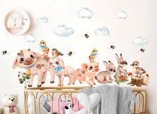 Baby Farm Animals Cow Pig Sheep Chicken Baby Room Removable Wall Decal Sticker