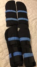 Nag Rags Cob Size  Hand Made UK Travel Boots  Black With Pale Blue Stripe