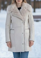 Cream-beige River Island fur