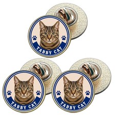 3 x Tabby Cat (BU27) Lapel Pin