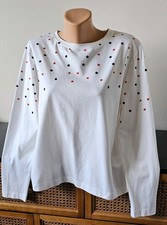 Quba & Co Women's Sigrid Star Print Cotton Jersey T-Shirt Whisper Cream Size 18