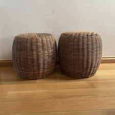 IKEA Hol Rattan Stools Pair