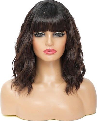 Brown wavy bob wig - bob,
