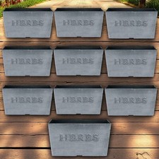 Herb Planter Window Box Grey
