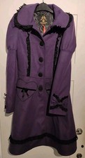 Beautiful purple and black Hell Bunny Courtney Coat. Very flattering. Size 8