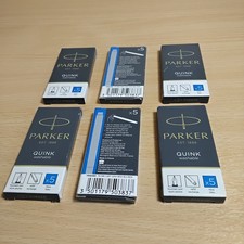 Parker Quink Washable Blue Ink Cartridges Fountain Pen Refills Standard Length