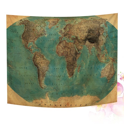 Map polyester tapestry - polyester, bedroom