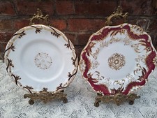 2 x Antique Davenport plates 9.20 inches *Cracked*