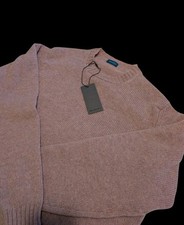 Malloch's Men's Pink Haar Wreay Shetland Wool Crew Neck XL