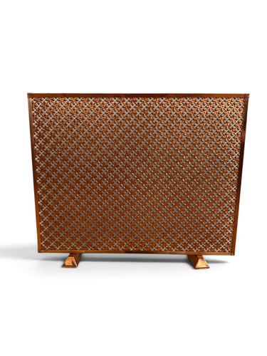 Vintage copper fire screen - screen, mid