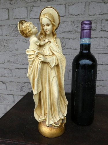 Antique chalk madonna statue