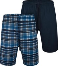 Mens Kam Jersey Twin Pack Lounge Shorts in Navy 3XL 4XL 5XL 6XL 7XL 8XL