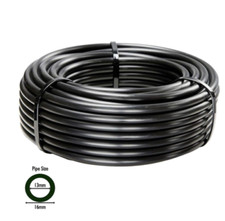 Irrigation Tube Hose 16mm (13mm ID) Black LDPE Water Pipe Rigid Garden 1m - 100m