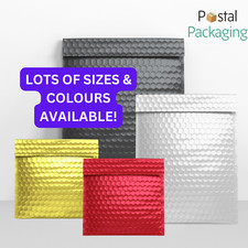 ALL SIZES Metallic Bubble Envelopes Mailer Padded Coloured Bag Protect Packaging