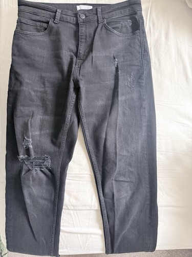 Men black demin ripped - demin,