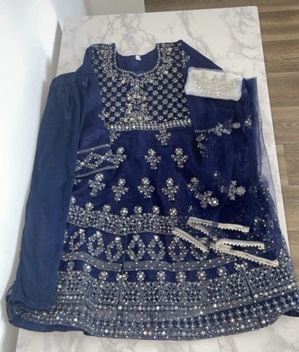 Children blue dress - dress, with