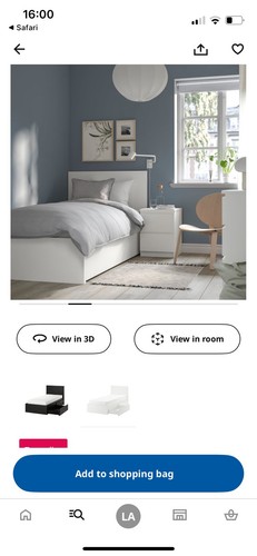 Malm ikea single assembled - malm, or