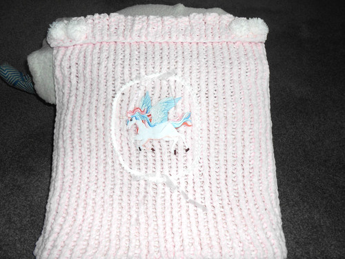 Hand knitted baby pink bobble - hand,