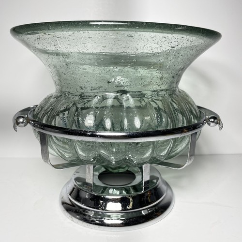 Vtg glass bowl stand - bowl,