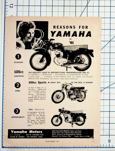 1961 yamaha motorcycle - yamaha,