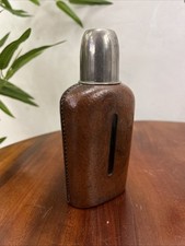 Vintage leather covered - leather, glass