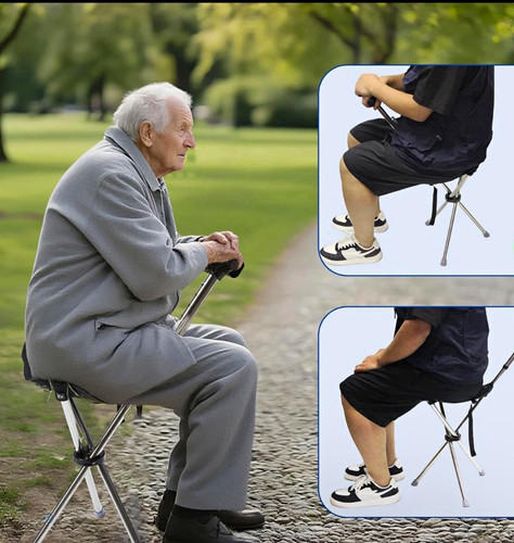 Foldable walking cane - 2-in-1,