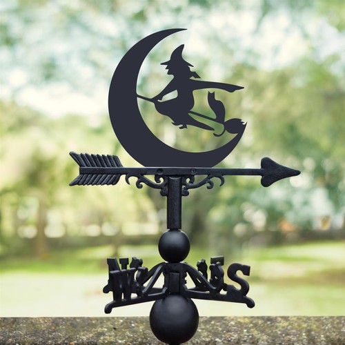 Cast iron witch weathervane - cast,