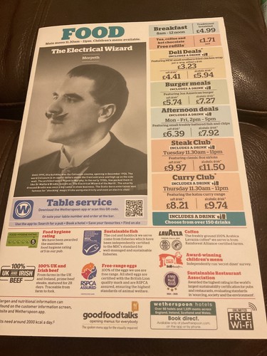 Wetherspoon menu the - menu,