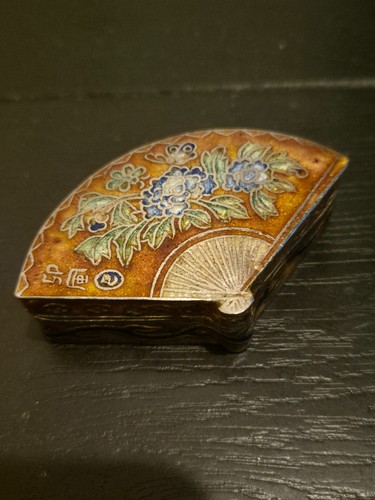 Japanese cloisonne fan - cloisonne,