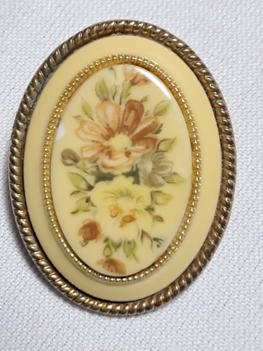 Vintage scarf clip floral - clip.,
