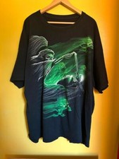 Rare Vintage y2k Green Flame Demon Biker Shirt 3XL Motorcycle Skulls Ghost Rider