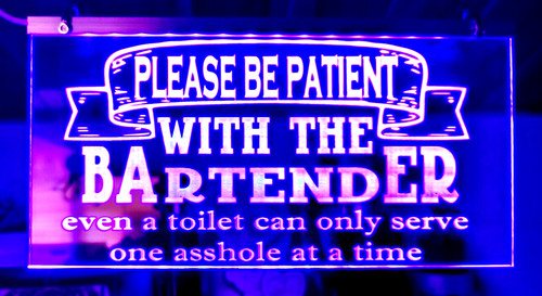 Man cave bar open led - open, sign