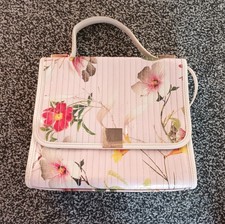 Womens TED BAKER handbag shoulder bag - PINK FLORAL - good, pre-used condition