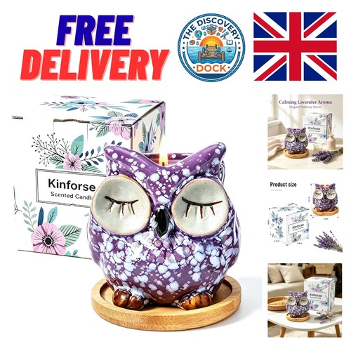 Lavender owl candle - candle,
