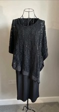 Evans Black Cape Midi Dress