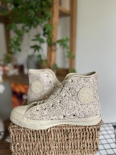 Converse Trainers Womens Size UK 6 Leather Sequins High top sneakers