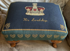 Vintage Footstool Tapestery