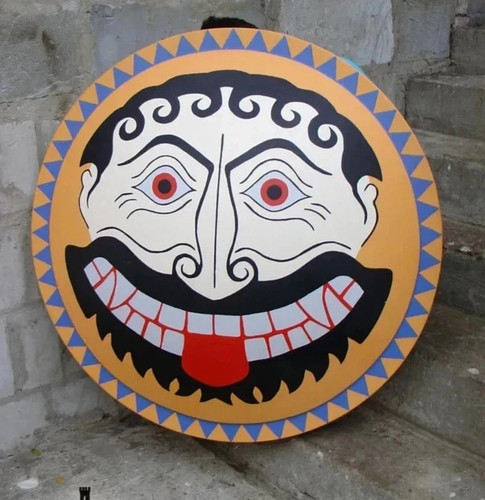 Metal greek shield - metal,