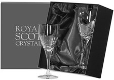 ROYAL SCOT CRYSTAL 'SKYE' 2 LARGE WINE GLASSES - GIFT BOXED (NEW)
