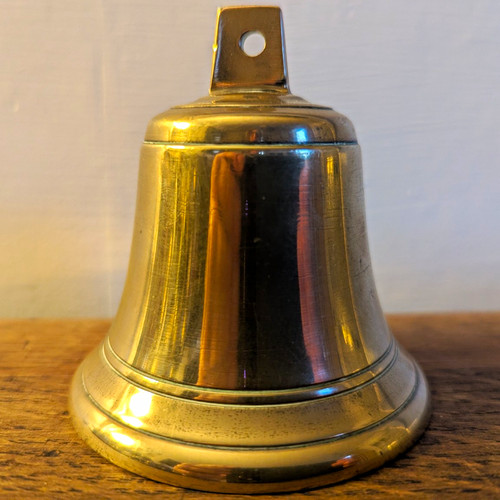 Vintage solid brass ship - brass, bell