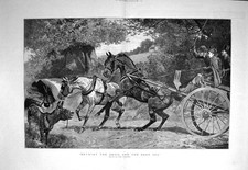 Original Old Antique Print