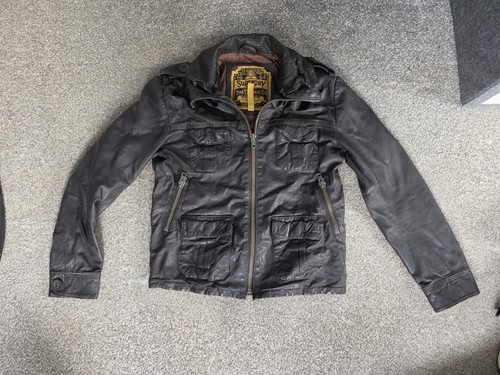 Superdry men leather jacket - men's,