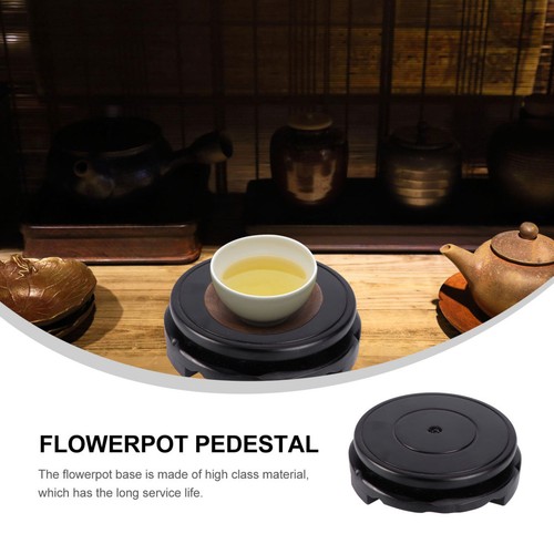 Round wooden vase base - wooden,