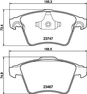 Don front brake pad set - front,